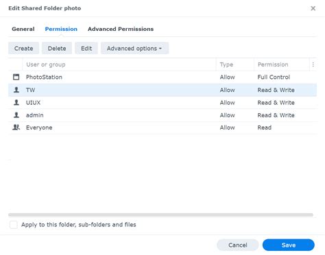 If the user needs to modify the contents in the <b>subfolder</b>, you will also need to grant Write <b>Permission</b>. . Synology subfolder permissions
